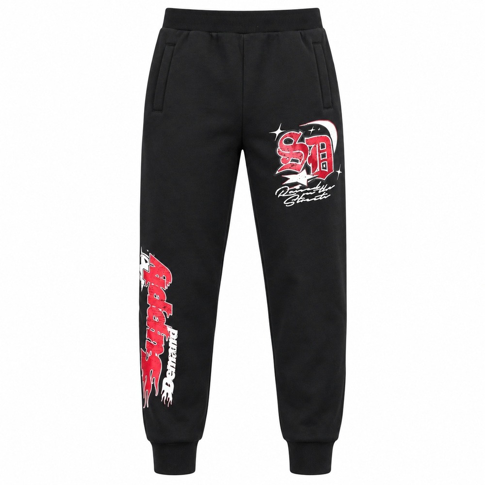 Supply & Demand Martinez Jogger Pants Kids S Black NWT Fleece Graphics